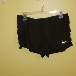 Nike size M shorts with ruched sides